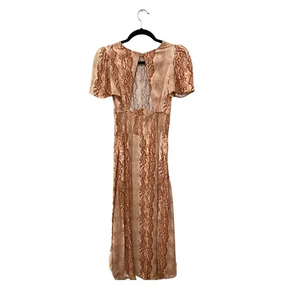 NWT AFRM Jaimie Open Back Animal Print Midi Dress, size X-Small - Picture 3 of 6